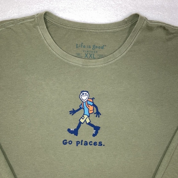Life is Good Men's Jake Go Places Hike LS Crusher Tee 2XL - Picture 3 of 9